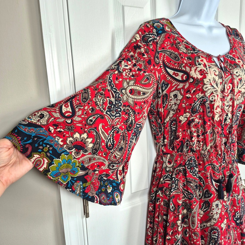 Flying Tomato red floral embroidered mini dress‎ women's large - Picture 2 of 9